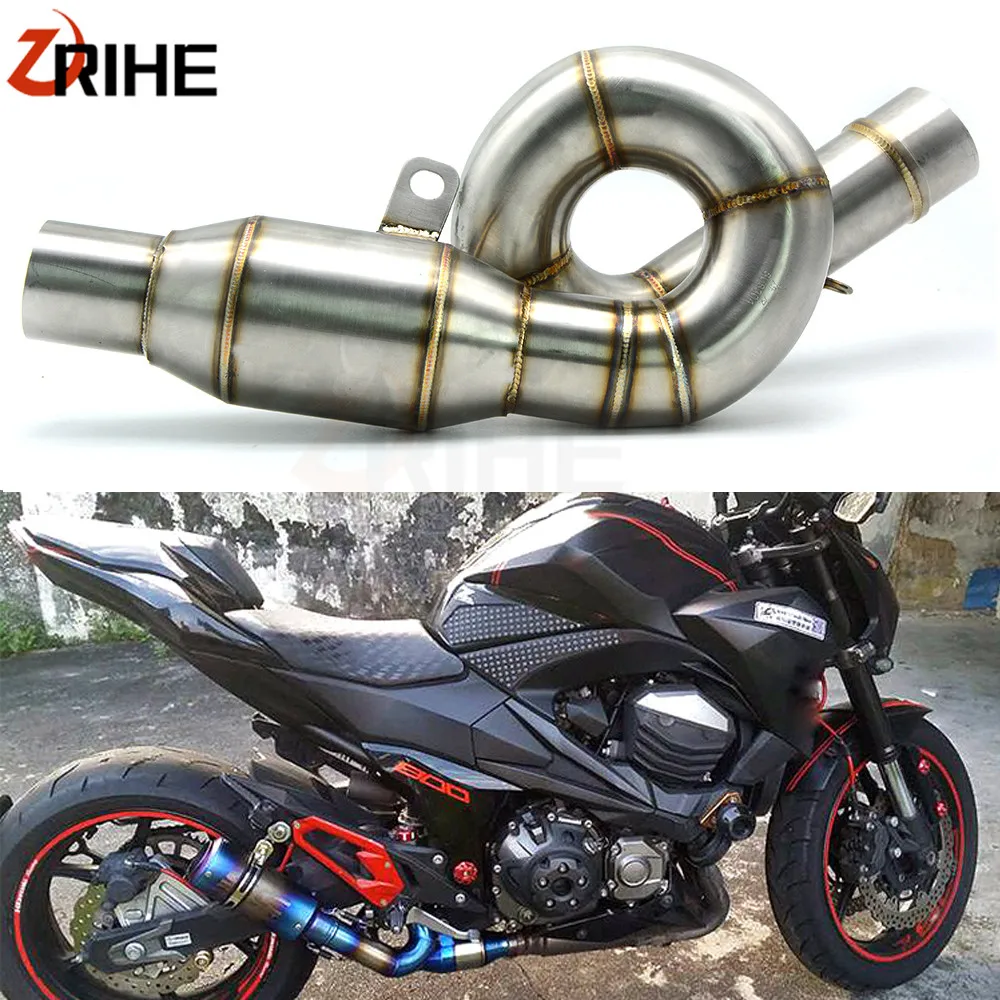

Motorcycle exhaust link pipe mid pipe stainless steel fit for 51mm exhaust Convertor Adapter For Kawasaki Z800 Z 800 2012-2017