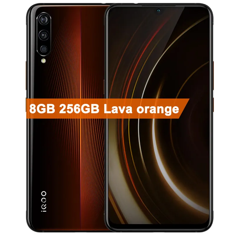 vivo iQOO мобильный телефон 6 ГБ 128 ГБ 6,4" Восьмиядерный Snapdragon 855 с 3 камерами 12 Мп+ 13 МП+ 2 Мп Android 9 4000 мАч NFC Смартфон - Цвет: 8G 256G Lava Orange