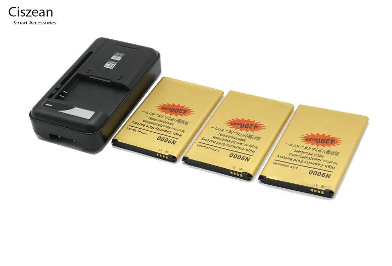 Ciszean 3x B800BC 4200 мАч Золотая сменная батарея + зарядное устройство для Samsung Galaxy Note3 Note 3