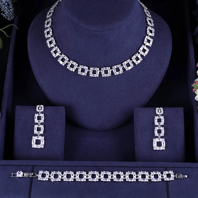 

jankelly Nigeria 2pcs Bridal Zirconia Jewelry Sets For Women Party, Luxury Dubai Nigeria CZ Crystal Wedding Jewelry Sets