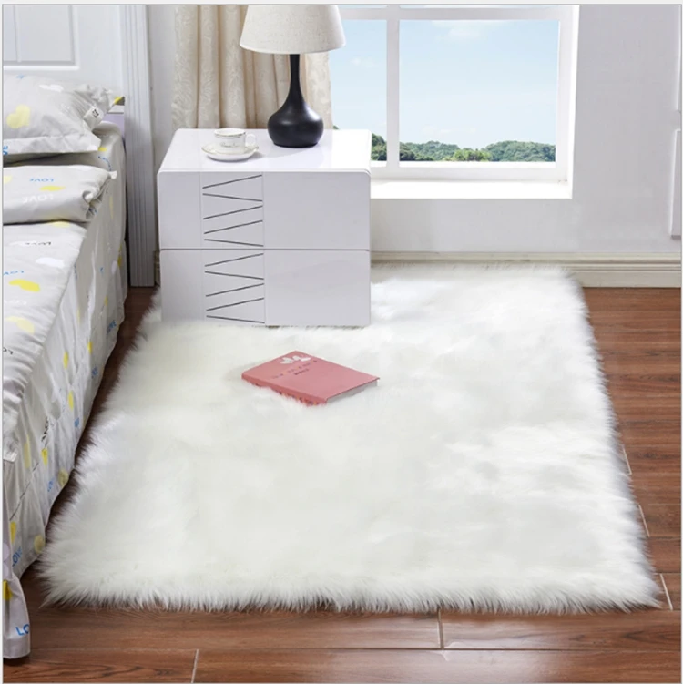 Fluffy Soft Artificial Wool Carpet Fur Area Rugs White Shaggy Rectangle/Square /Area Rugs Warm Seat Pad Home Decor