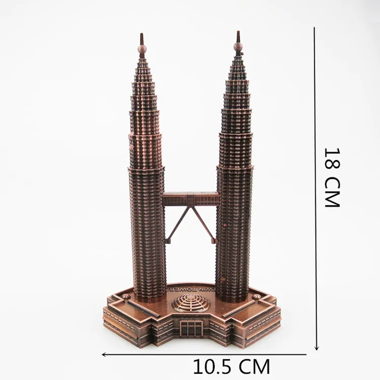 Ультравысокий каблук 18 см; Античная бронза Малайзия башни модель Металлическая статуэтка достопримечательность с мировой известностью Архитектура дома/настольный декор