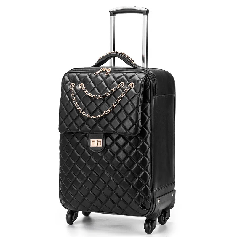 

luxury PU Rolling Luggage travel Suitcase set Spinner Women Trolley case/bag 24inch Wheels Man 20inch Boarding Travel Bag Trunk