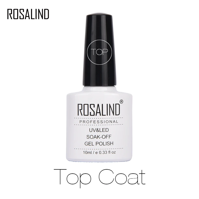 

Rosalind Top Coat Nail Primer Gel varnish 10ml Soak Off Foundation Gel Varnish for Nails UV&LED Lamp Needed Gel Nail Polish