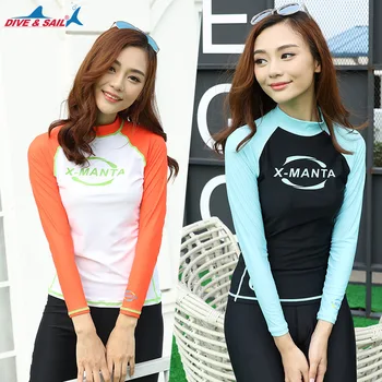 

Long Sleeves Women long sleeves tops Wetsuit for swimming Snorkel Swimsuit Surfing Swimsuit Diving Suit Bodysuit Suit Black tops