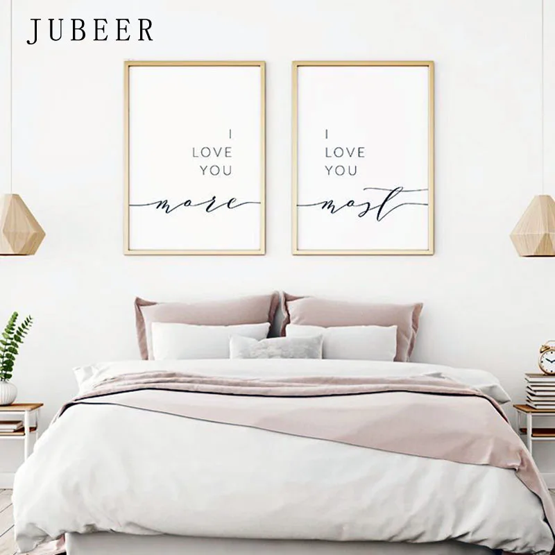 2019 I Love You More I Love You Most Posters And Prints Wall Decor Romantic Quote Print Pictures Bedroom Decoration Home Decor From Oopp 34 9