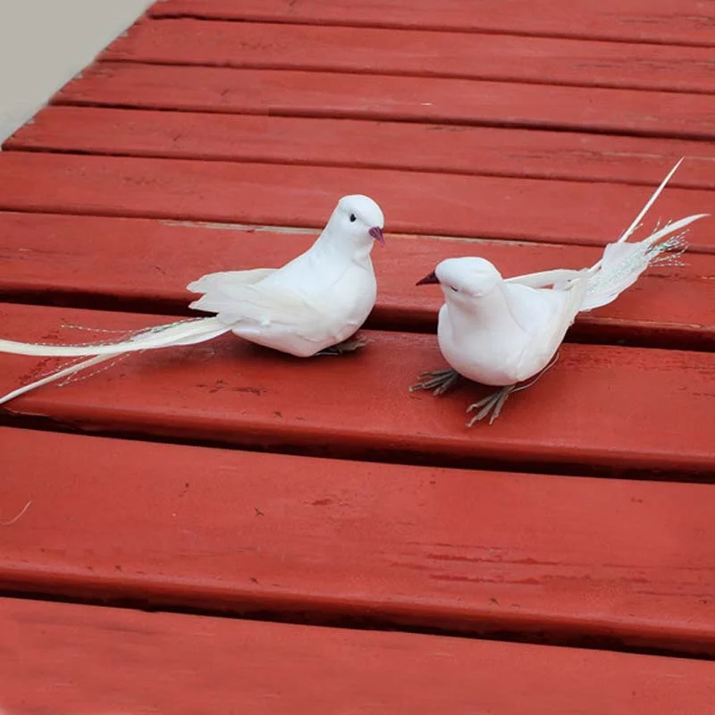 

White Foam Artificial Birds Handmade Craft for Home Scrapbooking Diy Festival Christmas Decoration Artificial Pigeons