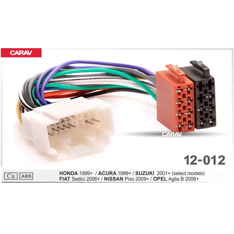 

CARAV12-012 ISO Radio Adapter for NISSA/ for ACURA / for SUZUKI / for FIAT /forOPELWiring Harness Connector Lead Loom Cable Plug