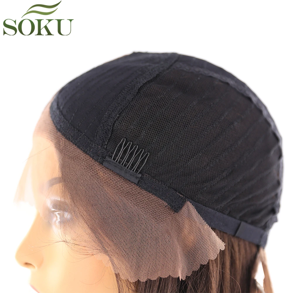 Парики из искусственных волос на кружевной основе темно-фиолетовый прямой парик средней части 130% плотность высокотемпературный парик из волокна для черных женщин