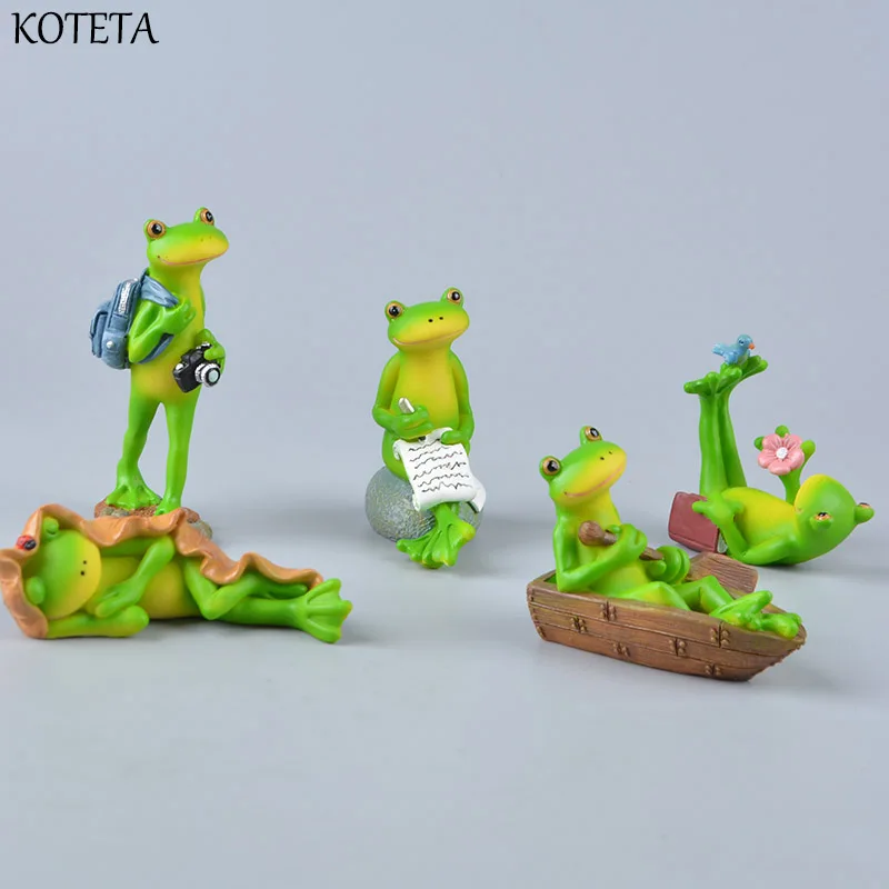 Koteta новые фигурки животных детские игрушки лягушка домашний декор аксессуары