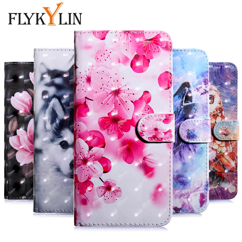 FLYKYLIN 3D кожаный чехол для Samsung Galaxy M10 M20 M30 чехлы A10 A20 A30 A40 A50 A70 телефона кошелек