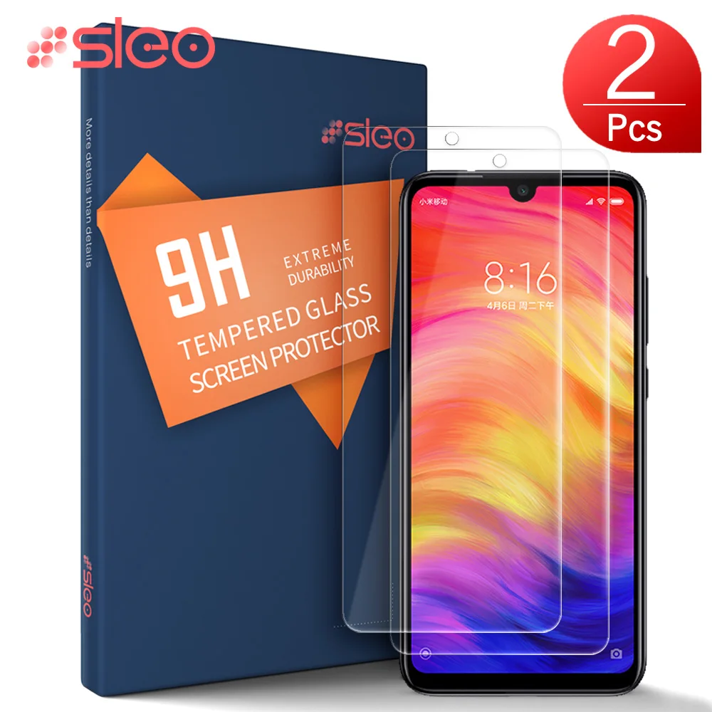 SLEO 2 шт. для Xiaomi Redmi Note 7 закаленное стекло 9H Защита экрана защитное пленка |