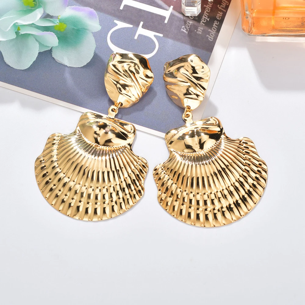 

2019 ZA Fashion Jewelry 3 Color Big Geometric Earrings Large Irregular Drop Dangle Earrings For Girls Party Statement Jewelry