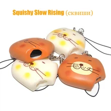 Мягкая мини-игрушка из мягкого полиуретана, медленно поднимающаяся растягивающаяся сжимающаяся игрушка Kawaii, мультяшный котенок, кошки, снимающая давление, детские игрушки, сумки на лямках