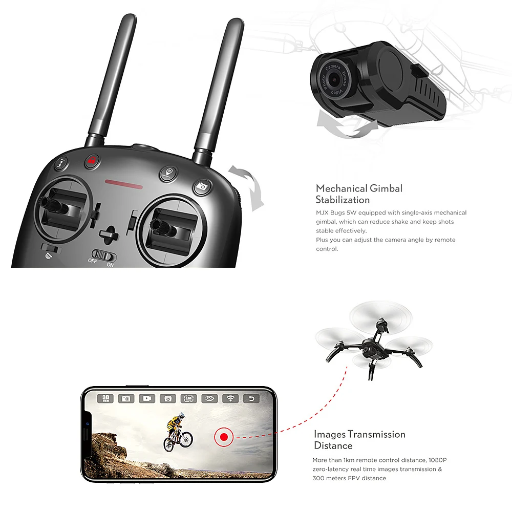 MJX Bugs 5W 1080P 5G Wi Fi FPV камера Дрон gps позиционирование высота удержания RC Квадрокоптер
