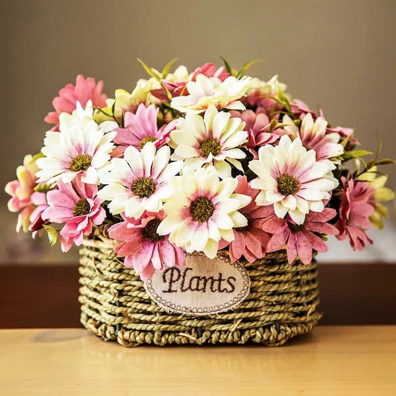 10 Heads European Floral Artificial Daisy Silk Flower ...