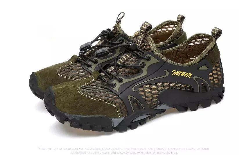 Новинка, весенние походные ботинки, мужские водонепроницаемые ботинки, износостойкие, для альпинизма, горные ботинки, кожаные спортивные кроссовки, треккинговые ботинки - Цвет: Армейский зеленый