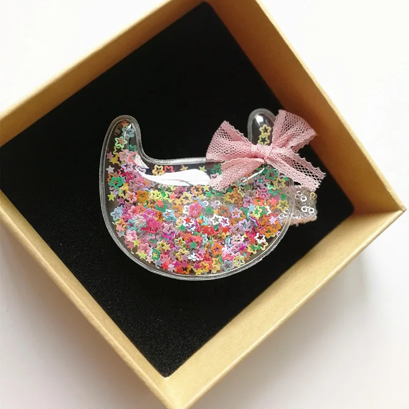 

12pcs/lot Lovely Cloud Bowknot Hairpin Cartoon Moon Shape Hair Clip Kid Transparent Mini Stars Girl Hair Clip Hair Accessories