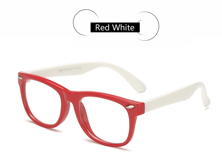 Силиконовые детские прозрачные очки WarBLade для девочек и мальчиков, мягкие очки с гибкой оправой, защитные оптические очки в оправе - Цвет оправы: red white