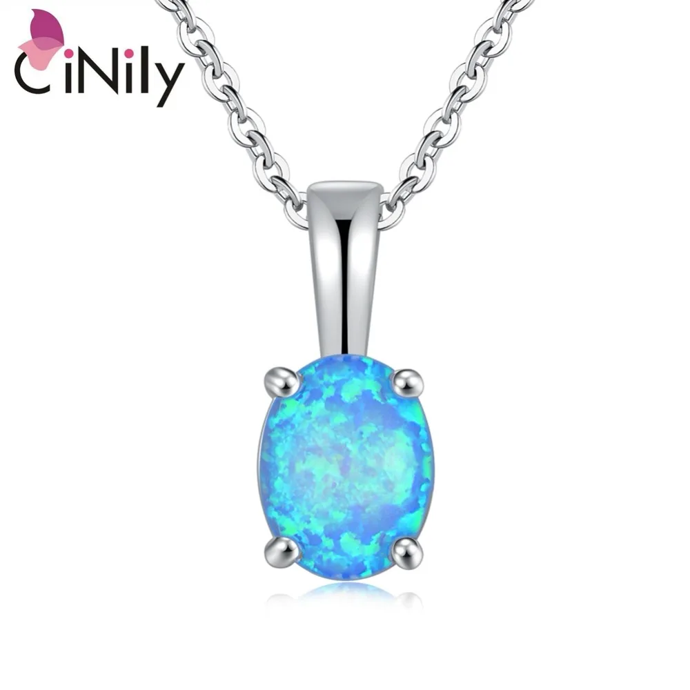 

CiNily Created Blue Fire Opal Silver Plated Pendant Wholesale Fashion Party for Women Jewelry Gift Pendant 16mm OD5184