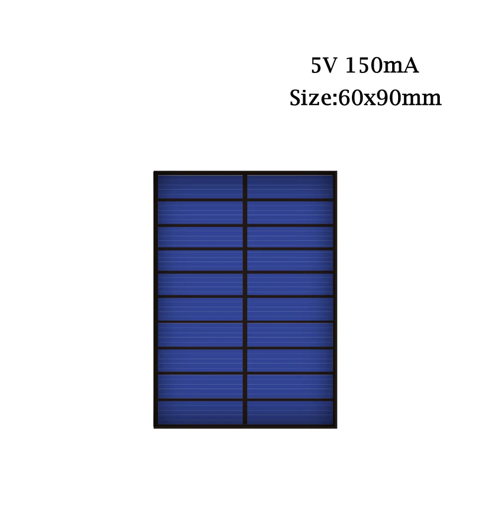 Солнечная панель 5 5,5 6 12 В Мини Солнечная система DIY батарея зарядное устройство для сотового телефона портативное 0,39 Вт 0,6 Вт 0,75 Вт 1,25 Вт 1,5 Вт 1,92 Вт солнечная батарея - Цвет: 5V 0.75W