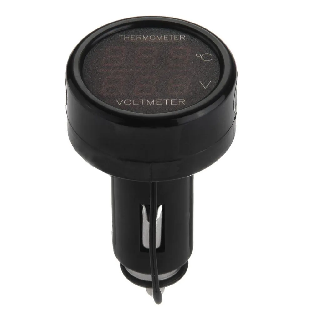 

Inpelanyu Blue LED Cigarette Lighter Charger Digital DC 8-40V Car Voltage Meter With Voltmeter Thermometer usb socket 12v