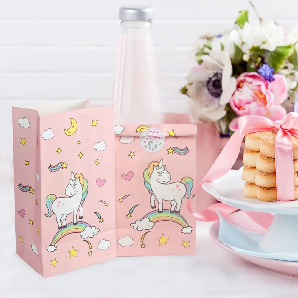  OurWarm Unicorn Party Decoration Unicorn 1st Banner Paper Bags Pillow Cover Unicorn Invitation Card - 32875189418