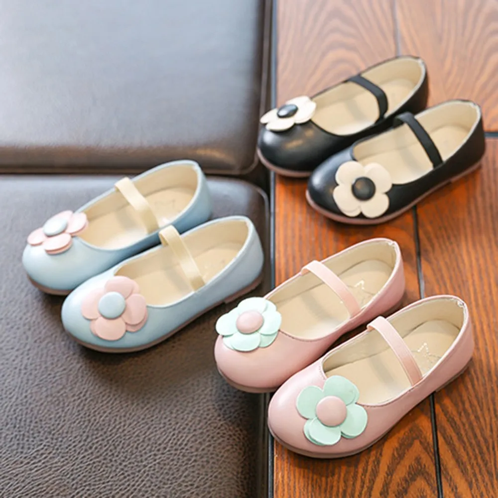 

Children Infant Kids Girls Flower Leather Princess Single Casual Shoes 2019 New Child Casual Shoes Leather PU Baby Shoes #3