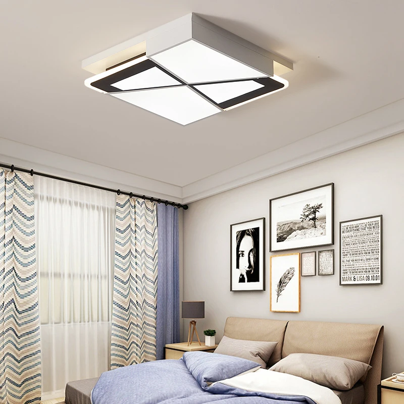 

Nordic Indoor Lighting \Ceiling Light Creative Square Modern Minimalist Acrylic Bedroom Living Room Intelligent Remote Control