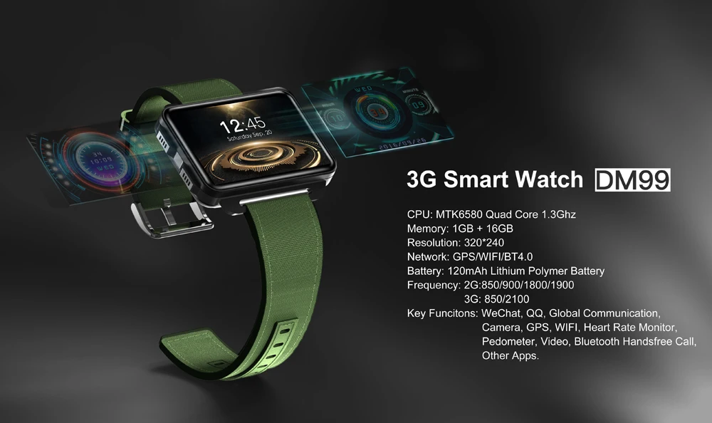 Gps Смарт-часы 2,2 дюймов экран 2G/3g/WiFi сеть 1 Гб+ 16 Гб rom монитор сердечного ритма Смарт-часы для Android ios