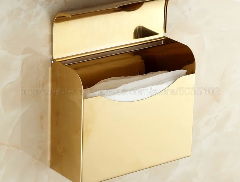 Bathroom Brass Toilet Paper Roll Holder Toilet Tissue box Brass Gold Color Paper Towel Rack zba299