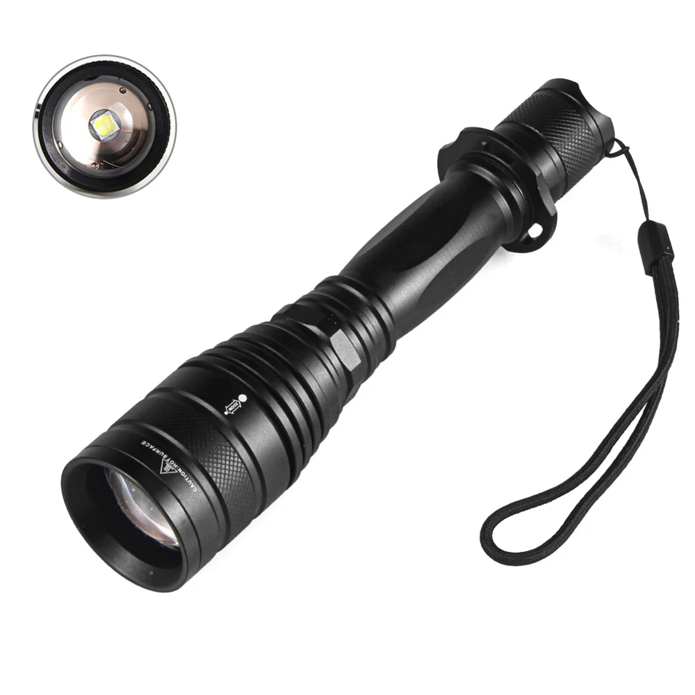 

Super bright P55 1800Lumens CREE XHP50 5 mode Outdoor Zoom Spotlight Torch Hunting Tactics LED High Power Use 18650 Flashlight