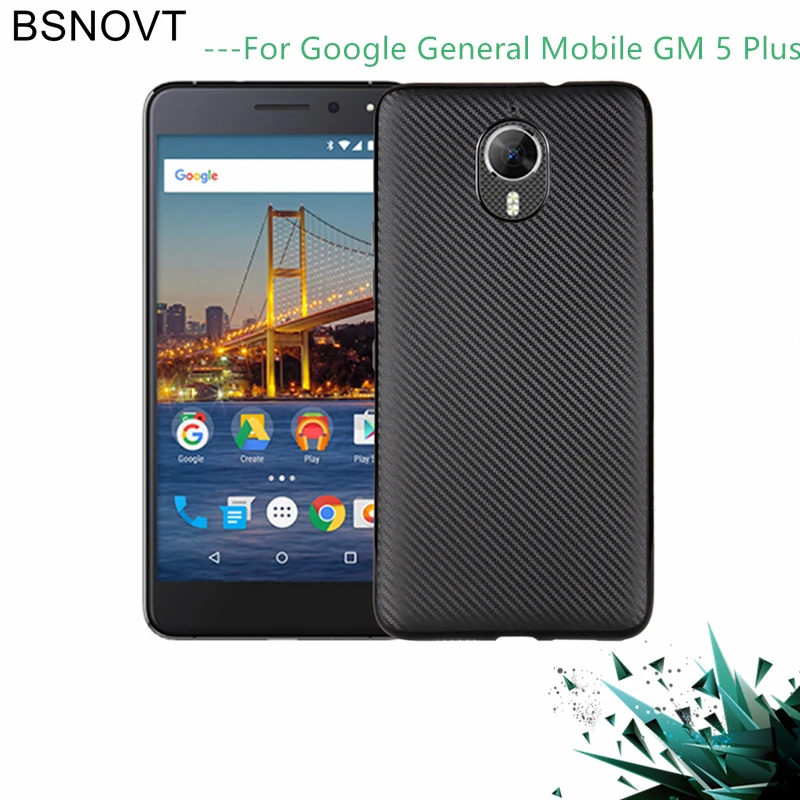 

BSNOVT sFor GM 5 Plus Case Soft Carbon fiber Slim TPU Phone Case For Google General Mobile GM 5 Plus Cover GM5 Plus Fundas 5.5"
