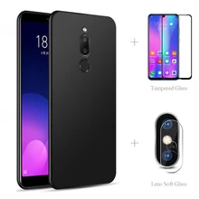Матовый чехол на заднюю панель+ Полное покрытие из закаленного стекла+ Защитное стекло для объектива для Meizu Note 9X8 V8 M8 Lite 16th Plus 16X15 M 8 V