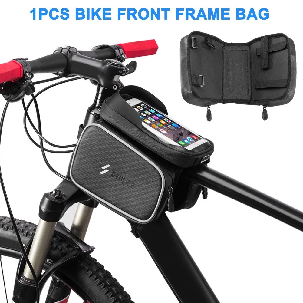 VUP® Bicycle Bike Front Top Frame Pannier Tube Bag For Samsung S10 S10 Plus S9