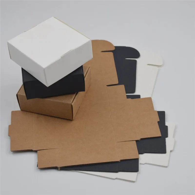 

30pcs Small Gift Box for Soap,White Paper Candy Box,Black Kraft Paper Packaging Box,Wedding Party Craft Cardboard Box 19 sizes