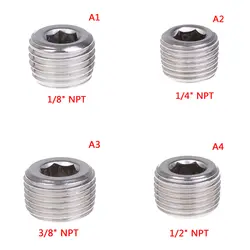 NPT наружной SS304 Нержавеющая сталь потайной Заглушка с утопленной шестиугольной головкой разъем трубного соединения