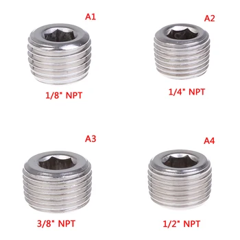 

NPT Male SS304 Stainless Steel Countersunk End Plug Internal Hex Head Socket Pipe Fitting