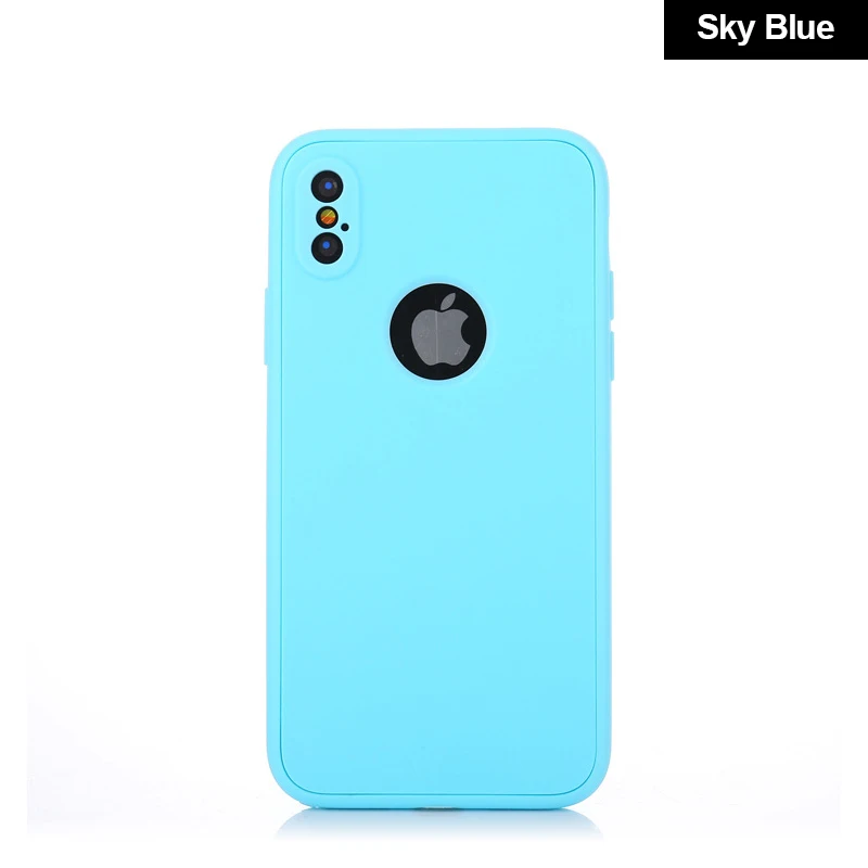 Sky Blue 360 градусов полный Чехол для iPhone XR XS MAX X 8 Plus 7 6 6S Plus 5S SE силиконовый чехол s Передняя Задняя Защита TPU Coque Capa - Цвет: Sky Blue