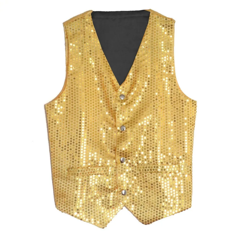 Unisex Sequin Vest Waistcoat Dance Party Show Costume Mens Womens Boys Girls 7