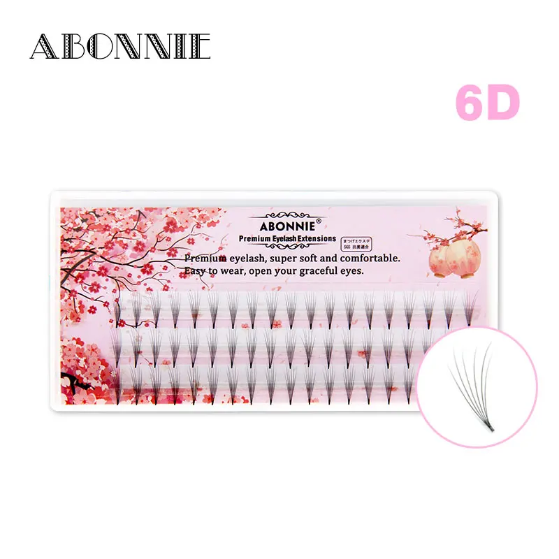 

Abonnie 3 Lines 3d/4d/5d/6d Heat Bonded Pre Made Volume fans Faux Mink Premade Russian Volume Eyelash Extension Supplies