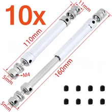 10 шт. 110-160 мм металлический алюминиевый приводной вал CVD для 1/10 RC Рок Гусеничный грузовик автомобиль Tamiya Axial SCX10 RC4WD Traxxas TRX4