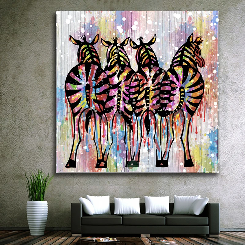 

Art Poster Zebra Animal Canvas Painting Wall Pictures for Living Room Pictures Painting Bedroom Bathroom Artwork Home Decoration