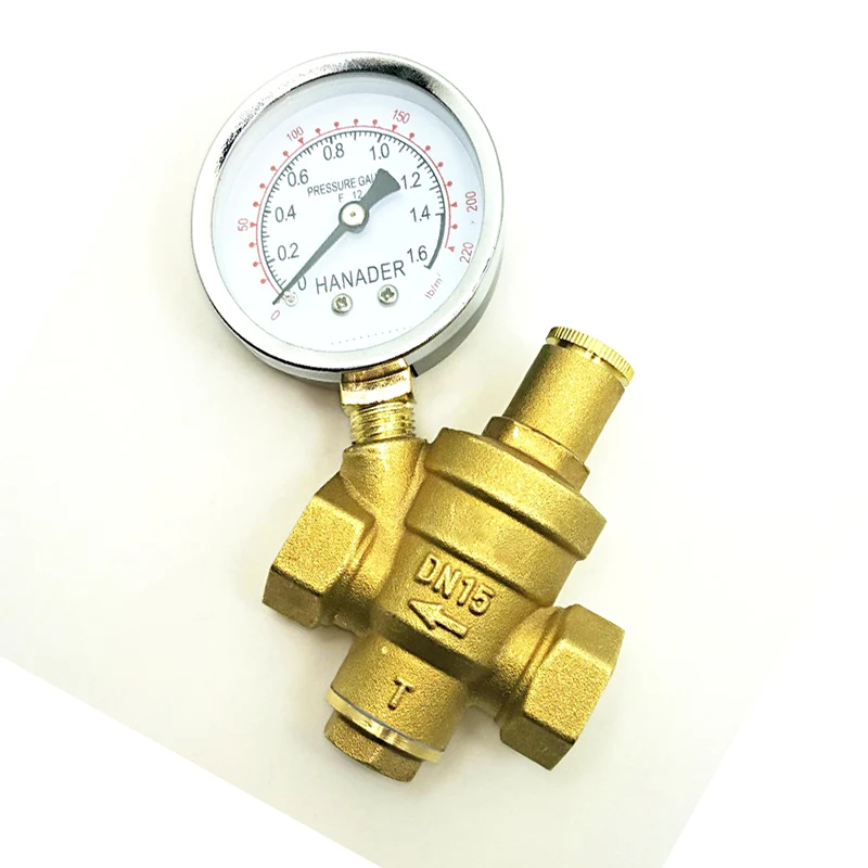 " BSP внутренняя резьба латунь регулятор сброса давления редукционный клапан с манометром для воды