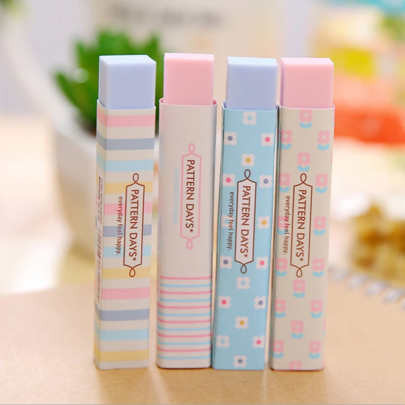 

1PC Stripe Office Colourful Rubber Erasers Stationery Gift For Student New