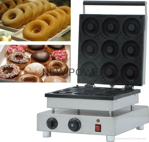 

9cm diameter Commercial Non-stick 110v 220v Electric 9pcs Doughnut Donut Maker Iron Machine Baker;donut machine in waffle makers