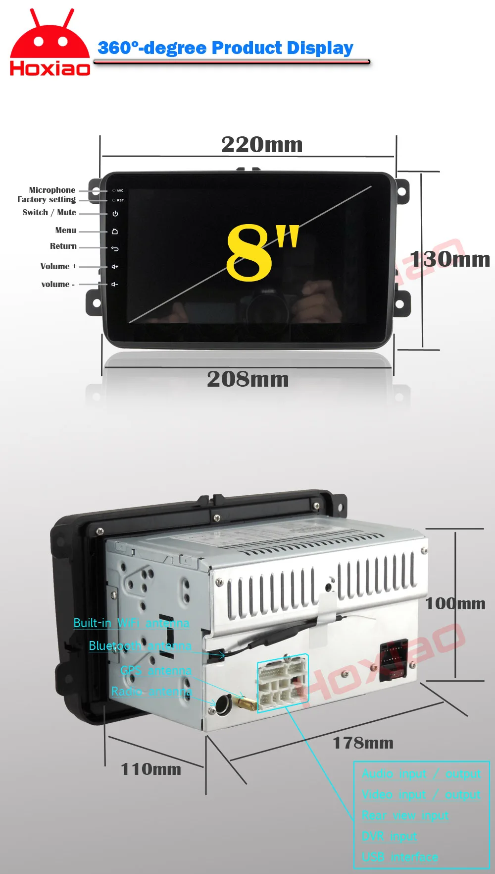 Top Android Car Multimedia Player For VW/Volkswagen/Passat/POLO/GOLF/Skoda/Seat/Leon With GPS Navigaiton WIFI Map 2 Din auto Radio 20