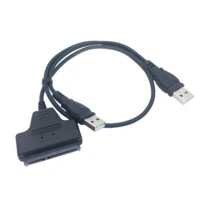 sata כבל USB2.0 כדי גברית SATA 22PIN עם כבל חשמל USB עבור כבל 2.5 אינץ SSD HDD hardisk כונן 20 ס"מ צבע שחור (3)