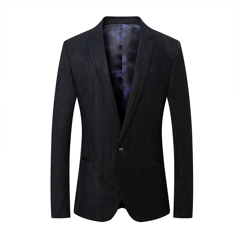 

2018 Spring Autumn casual Single button men blazer high quality mens slim fit blazers cotton jacket men's fashion suit