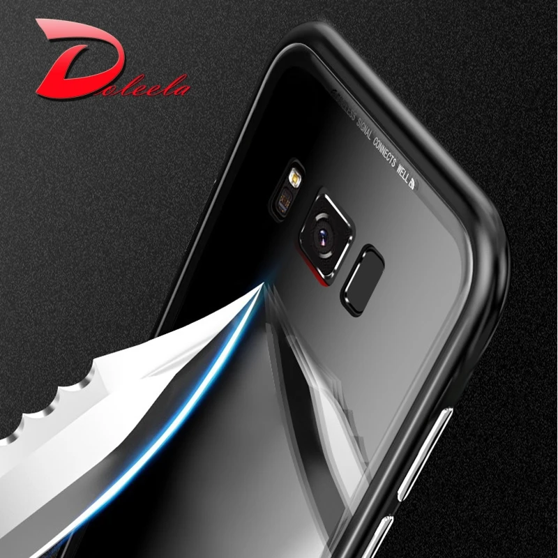 Встроенный магнит чехол для samsung Galaxy S9 s9 + закаленное Стекло Магнитный Адсорбция